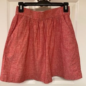 Loft Red Linen Skirt (XS)